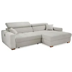 Ecksofa mit Funktion Slider Stoff Grau