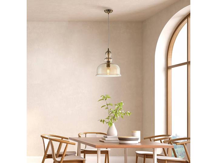 Suspension Tone - Type A Ø 30cm Laiton Verre coloré / Métal mixte E27