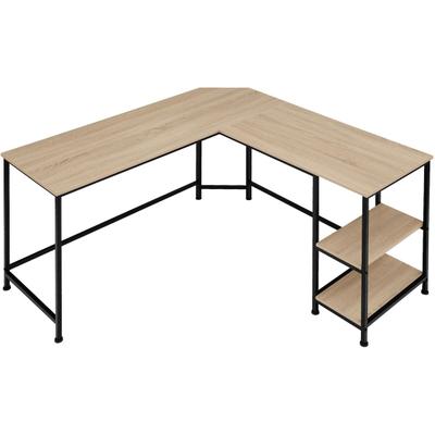 tectake Schreibtisch Hamilton 138x138x75,5cm Industrial Holz Hell, Eiche Sonoma