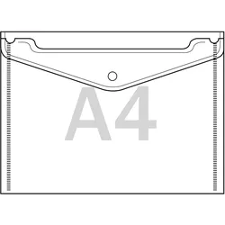 10 Dokumententasche, A4, Breitseite offen, Klett, MATT, 10 Stück, PP, transparent