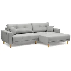BOOOM Ecksofa mit Funktion Ramon Stoff Light Grey