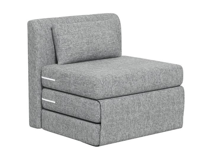 HOMCOM Fauteuil convertible 1 place fauteuil paresseux chauffeuse 1 place - coussin inclus, matelas tri-dépliant - pour invités, salon, charge 240 kg, tissu lin gris