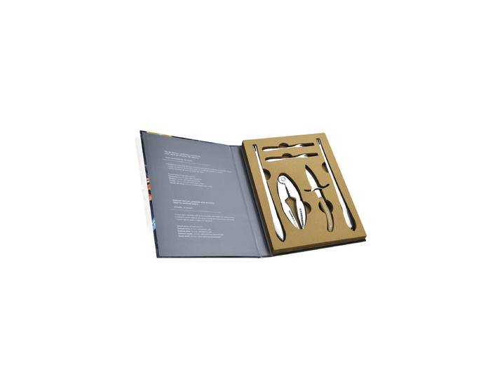 10-teiliges Gourmet-Kit „Seafood“ aus Edelstahl – Silber Silber, Natur Andrea House