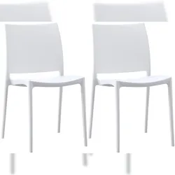 CLP 2er Set Gartenstühle Meton Kunststoff HBT: 81x42x49 cm weiß
