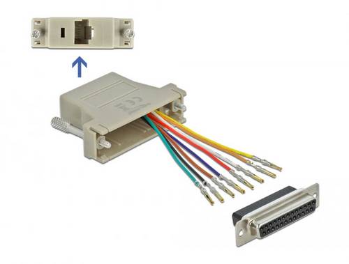 Delock 65600 VGA / RJ45 Adapter [1x D-SUB-Buchse 25pol. - 1x RJ45-Buchse] Grau