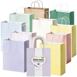 folia 20er-Pack Geschenktaschen »PASTELL« Größe M, 18x21x8 cm