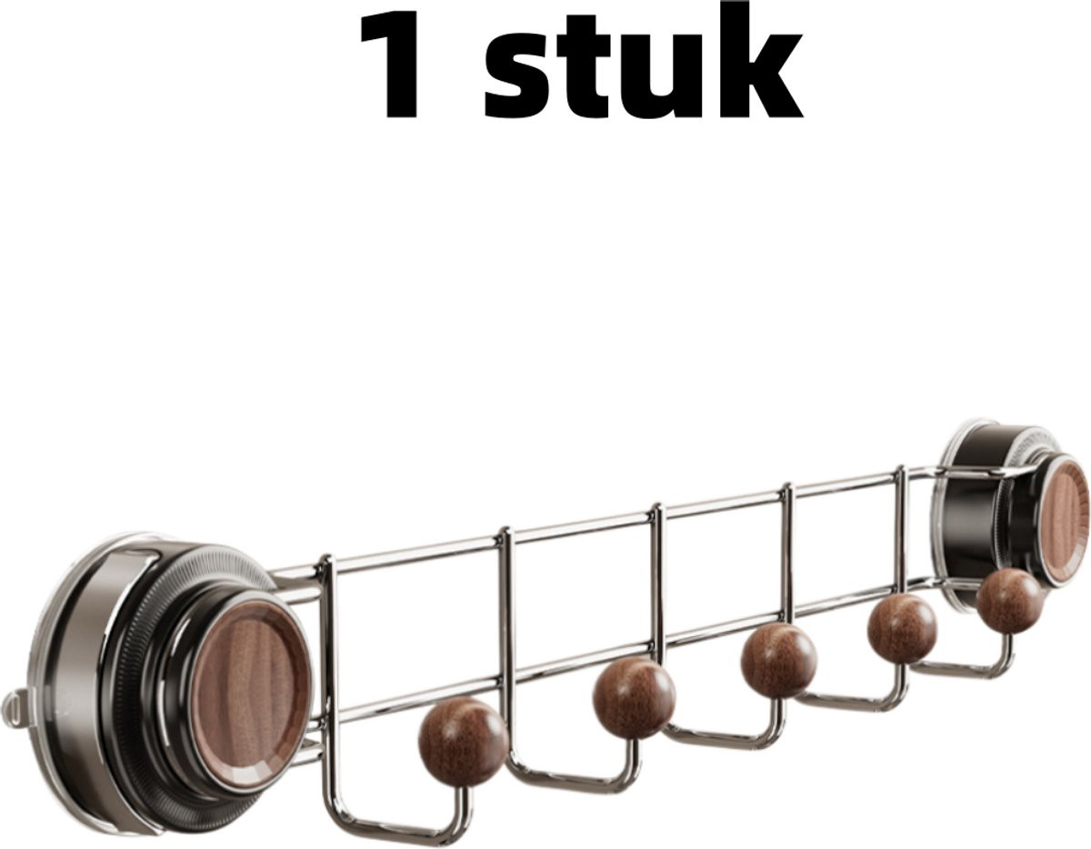 Bruine zuignap haak voor slaapkamer zonder boren, 45 x 7 cm