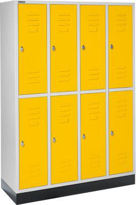 Schäfer Shop Select Kleiderspind, 4x2 Abt., m. Sockel, Drehriegelverschluss, Tür gelb