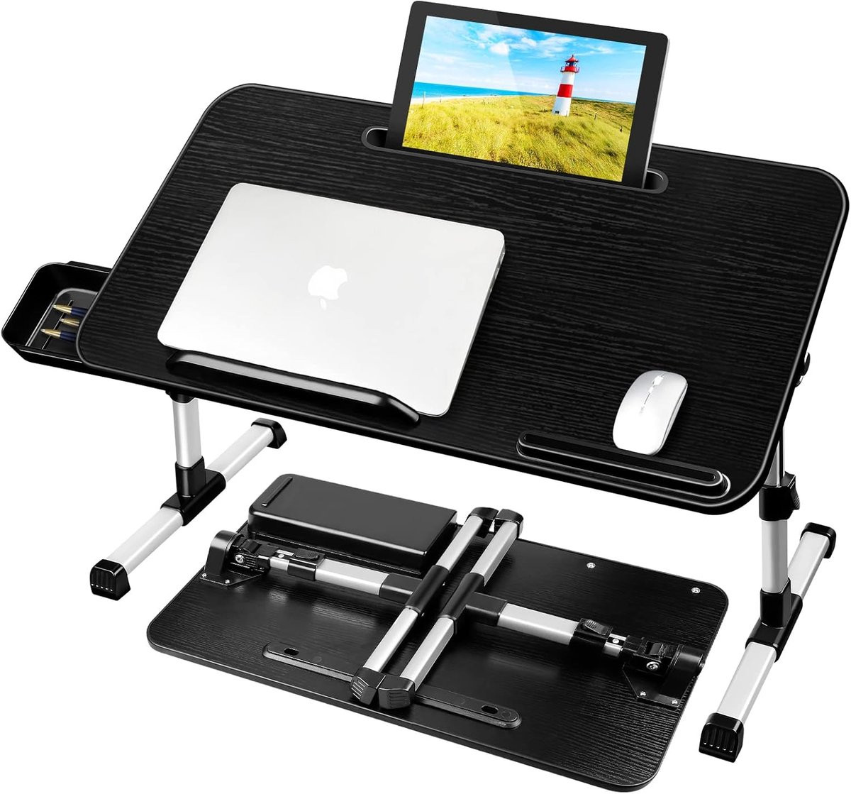 Inklapbare bedtafel en laptoptafel voor gebruik in de slaapkamer of woonkamer