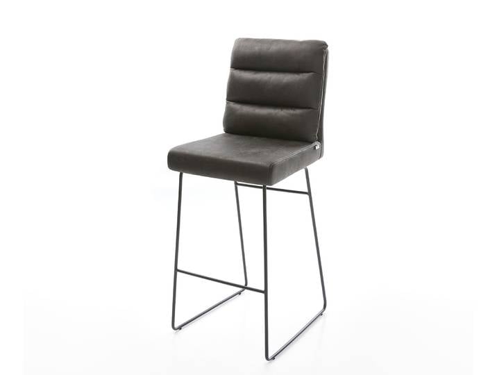 Chaise de bar Pela Flex vintage anthracite cadre patin métal