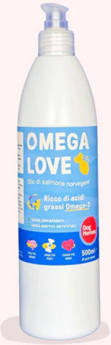Dog Heroes Omega Love Olio di Salmone Norvegese per Cani 500 ml
