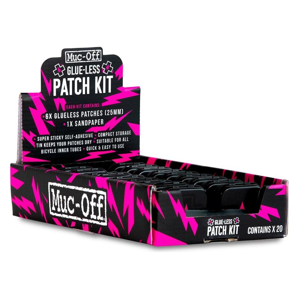 Muc-Off Muc Off Glueless Patch Kit Display 20pcs, pink (20 Stk.) (49783188)