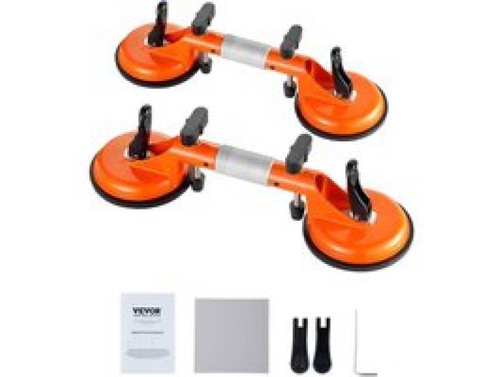 VEVOR Ventouse de Rapprochement Joints Carrelage 125 mm, Poseur de Joints Granit à Ventouse, Lot de 2, Réglable à 180°, Outil d'Installation de Comptoir, pour Nivellement Jointure Dalle de Marbre
