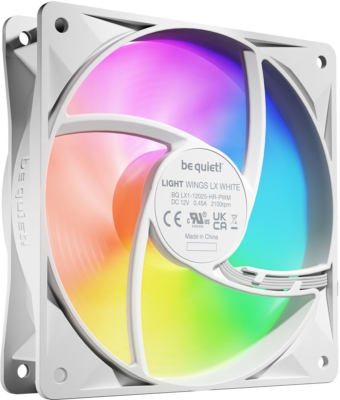 be quiet! Light Wings LX High Speed 120mm ARGB PWM Case Fan Triple Pack - White