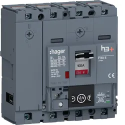 Hager HES101NC Leistungsschalter h3+ P160 Energy 4P4D N0-50-100% 100A 70kA CTC