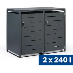 Überdachung für 2 Mülltonnen 240 l, 1160 x 1340 x 800 mm, abschließbar