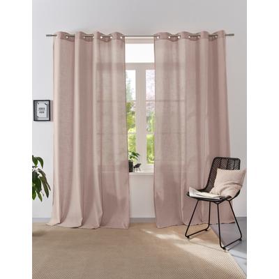 Vorhang OTTO HOME "Linsdorf" Gr. 1, grau (taupe), B:140cm H:160cm, Polyester, Gardinen, Leinenstruktur