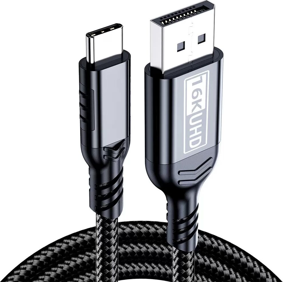 INF 16K High Definition Typ-C zu DP 2.1 Kabel, kompatibel mit 8K 4K Handys und Computern, Thunderbolt Display Adapterkabel Schwarz 1,5 m