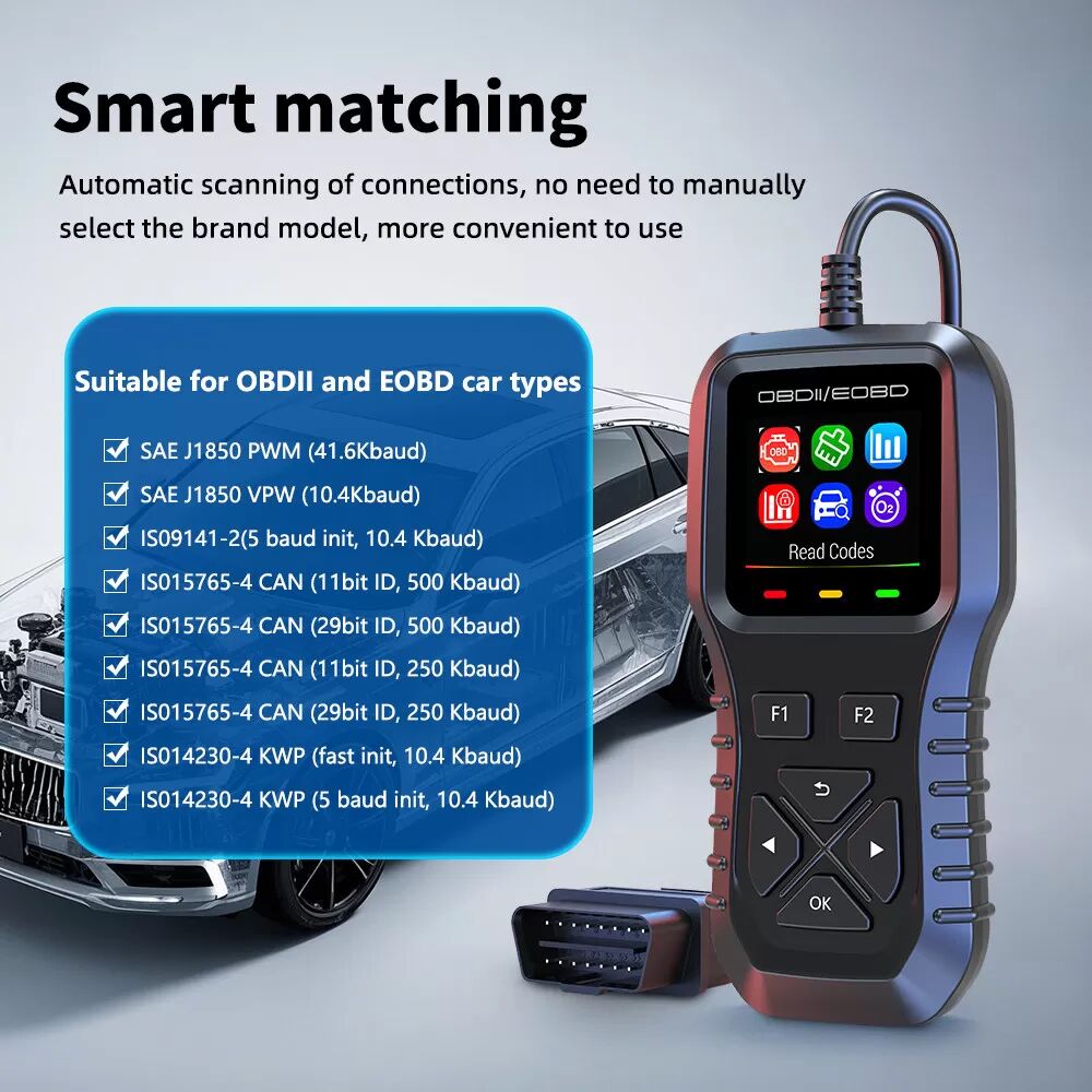 INF Scanner de diagnostic moteur OBD2 - Lecteur de témoin de contrôle moteur