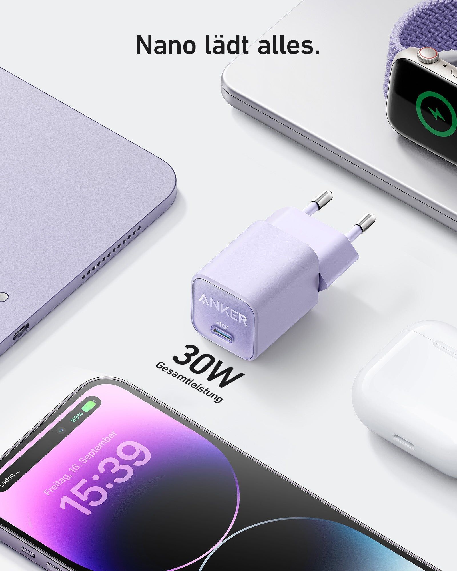 eufy Anker 511 Ladegerät (Nano 3, 30W) Schwarz