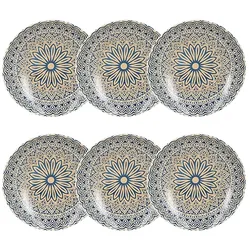 Novastyl - Set aus 6 tiefen Tellern Byzance aus Porzellan, 21 cm