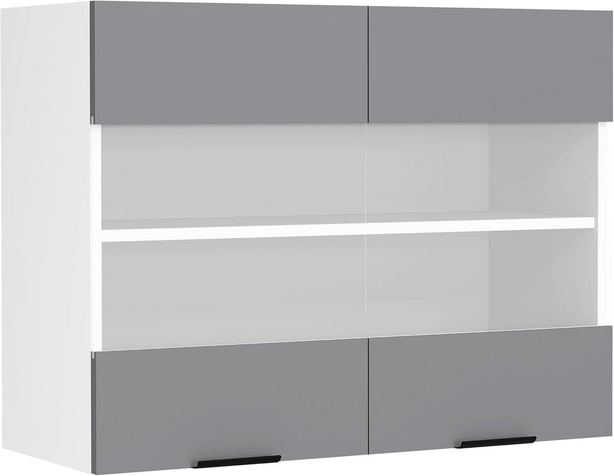 Keukenkast met glazen deur en wandmontage, Breedte: 80 cm