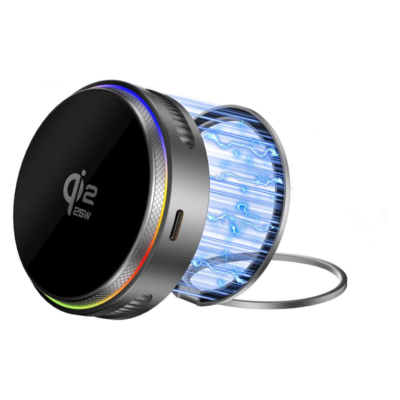4smarts Qi2 25W / MagSafe Ladegerät-Set mit Kühlung RGB (25 W) (4S541761)