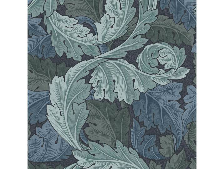 William Morris at Home Vliestapete Akanthus 1000x52cm, Blau, Papier, Kunststoff, Baum/Pflanze/Natur, Rechteckig, 52x1000 cm, Tapeten & Wandverkleidungen, Vliestapeten