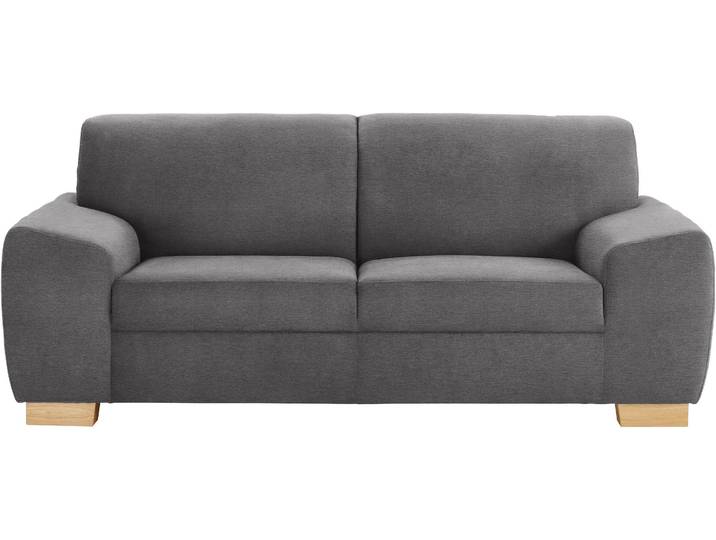 2-Sitzer Sofa, Feinstruktur, Grau, 200×89×81 cm, Komfortabel & Kubisch, Klassisch, Domo-collection