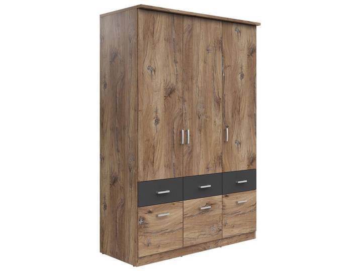 Drehtürenschrank 136 cm Brando Eiche Dekor/Graphitfarben