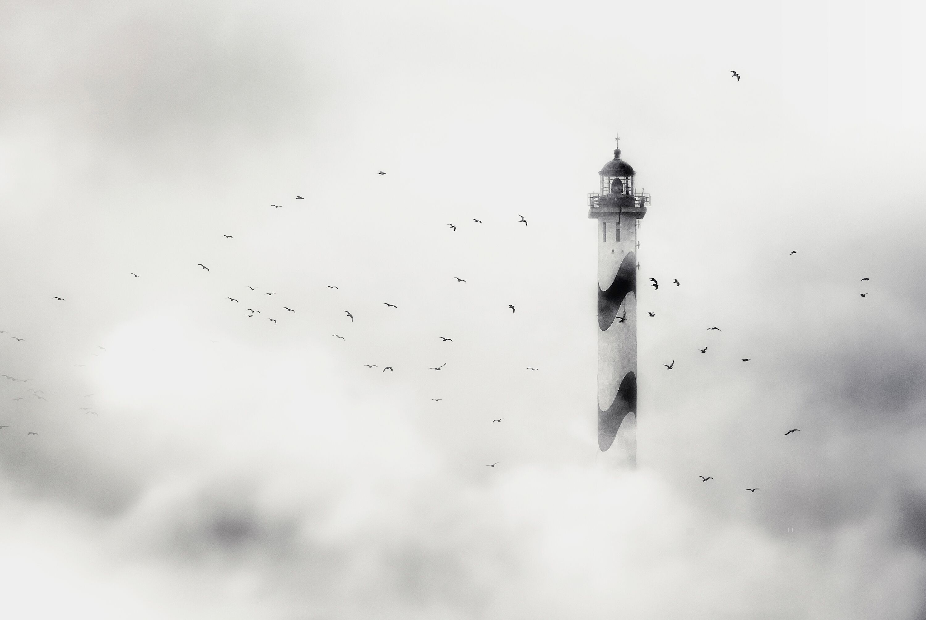 Fototapete PAPERMOON "Photo-Art PIET FLOUR, DER NEBEL", bunt, B:2m L:1,49m, Vlies, Tapeten, Fototapete bunt B/L: 2m x 1,49m, Bahnen: 4 Stk.