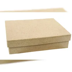 Décopatch 4x Braunes Pappmaché, rechteckige Box 12x9x3,5cm - Kartonbraun BT038C