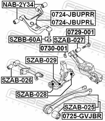 Febest Lagerung, Lenker Szab-025 Vorne Für Suzuki