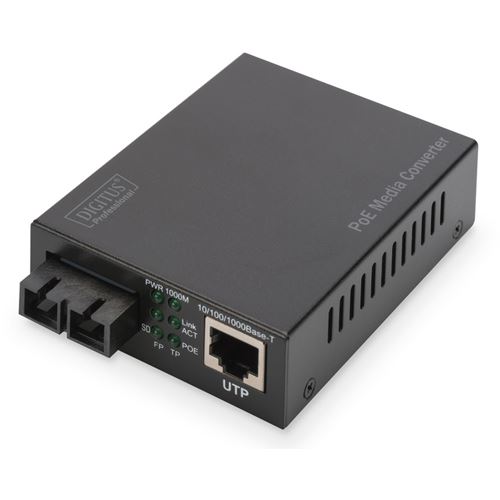 Digitus Konverter Gigabit PoE Multim. Media RJ45/SC MM PSE