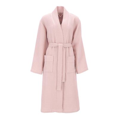 Bademantel VOSSEN "Siam, ideal für Sauna & Spa, Hotelbademantel, Morgenmantel" Gr. S, rosa (pearl skin), L:120cm, Baumwoll-Mix, Hausmäntel, Bademantel, Waffelpique