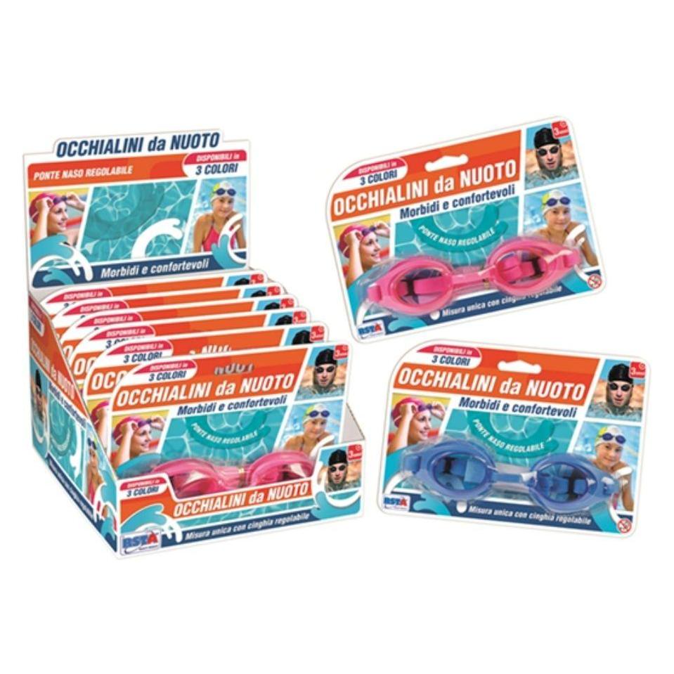 Rs Toys Swimming Goggles Adjustable Strap 3 Colors In Display 12 Pcs (69868914)