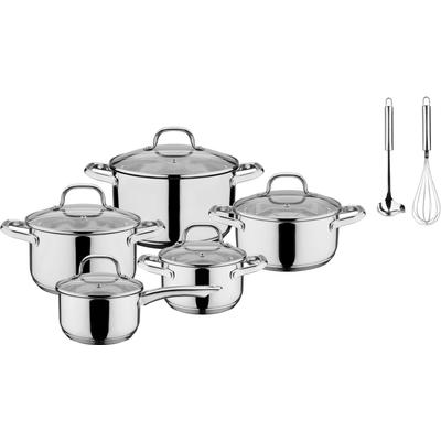 Topf-Set GSW "Trentino", silber (edelstahlfarben), Töpfe, Induktion
