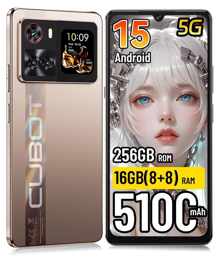 X100 Smartphone - Android 15 - 5G - 8 GB RAM/256 GB Speicher - 64-MP-Kamera - 5100-mAh-Akku, 33-W-Schnellladen - Goldfarben