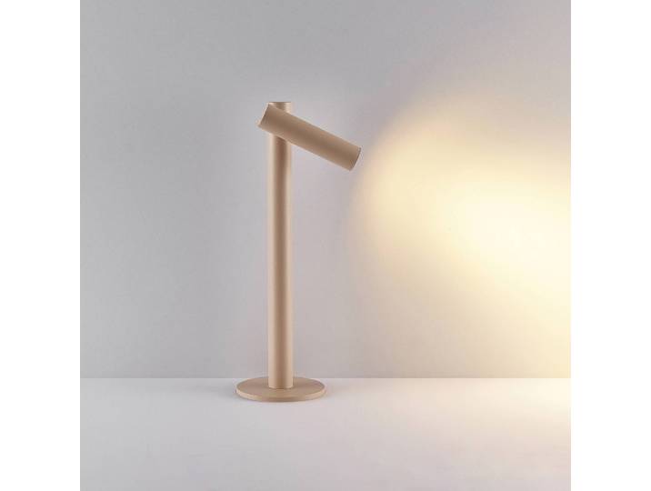 Molto Luce LED-Akku-Tischlampe Mimo T, sandfarben, Aluminium Mimo, dimmbar, creme / amber, Aluminium, Modern