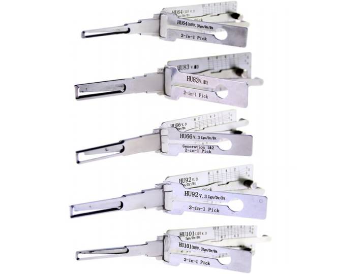 HU83 HU66 HU101 HU64 HU92 5 pièces ensemble de serrurier de voiture, serrurier professionnel Lishi 2 en 1 outils pour Auto