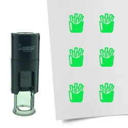 CombiCraft Selbstfärbender Stempel 'Pommes' in der Farbe Grün, Ø10mm