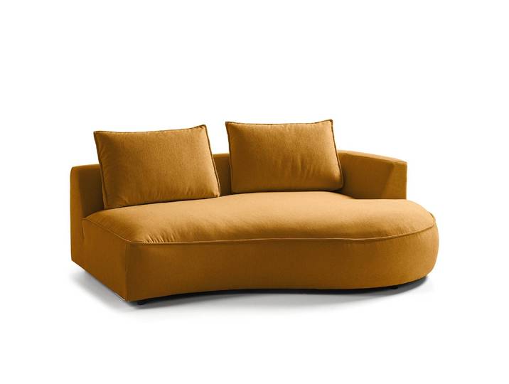Modulottomane Gelb/Ocker Webstoff Saia 196 x 146cm Ausrichtung rechts Modern