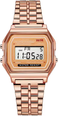 Uplifted Trends Retro Luxury Gold Rose Digital Display Watch For Men And Women rose Gold