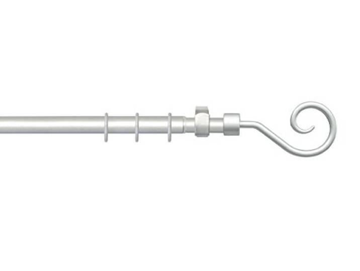 Liedeco Gardinenstange Mykene Metall 130-240 cm, 20 mm Stilgarnitur silbermatt