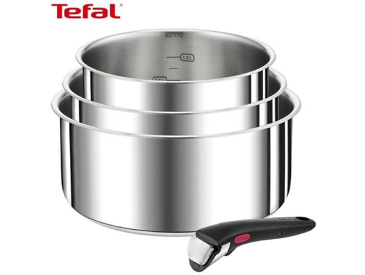 Kochset INGENIO PREFERENCE TEFAL 3 Stück edelstahl Silber