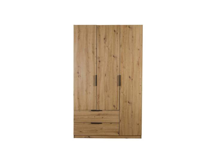 Kleiderschrank mit Schubladen 3-türig Eiche 122 cm - ESPRESSO