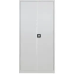 Proregal Flügeltürschrank Owl mit 4 Fachboden | HxBxT 195x95x60cm | Lichtgrau