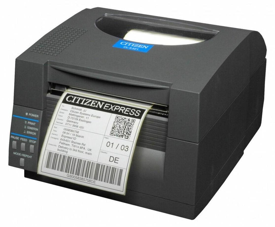 Citizen CL-S521II, Thermodirekt, 203 x 203 DPI, 150 mm/sek, Kabelgebunden, Schwarz