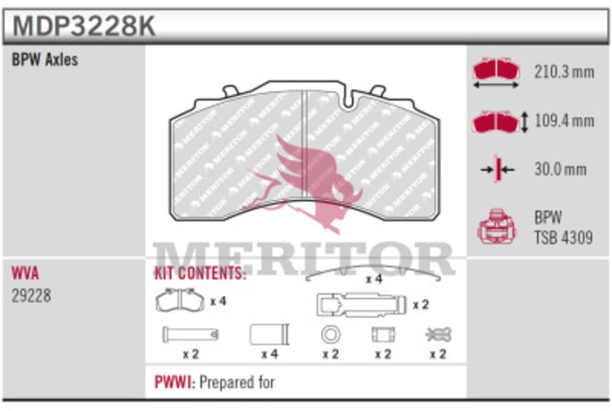Bremsbelagsatz MERITOR MDP3228K