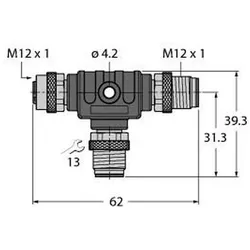 Turck Zweifachverteiler RKSW-2RSSW45-0002